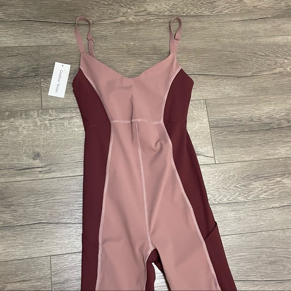 Outdoor Voices ZOOM FULL LENGTH BODYSUIT Jumpsuit DEEP TAUPE/SHIRAZ/MOCHA Sz XS - Picture 4 of 12